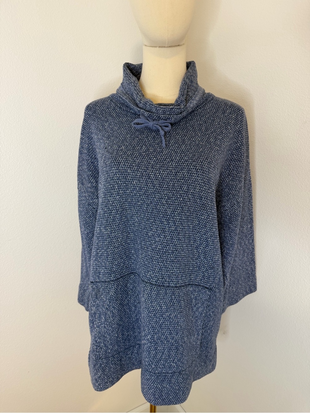 J. Jill Denim Blue Cowl Neck Pullover Tunic Sweater Size XL